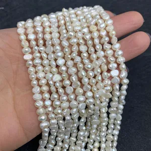 Macro shot of natural Grade A baroque freshwater pearls for DIY jewelry making