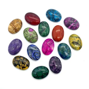 Gepolijste 18x25mm ovale natuursteen cabochons in diverse kleuren voor DIY sieraden