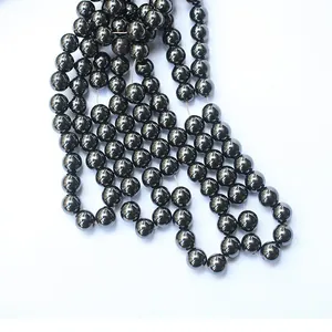 Perles rondes en hématite polie au lustre métallique pour la création de bijoux DIY