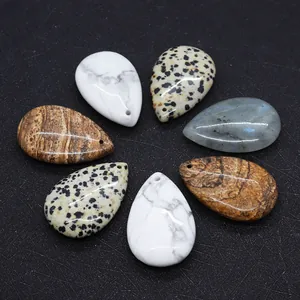 Pendentifs en pierre naturelle en forme de goutte polie pour la création de bijoux DIY