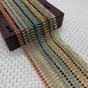 Chaînes en cuivre perles de cristal taillées en pierre naturelle pour création de bijoux DIY