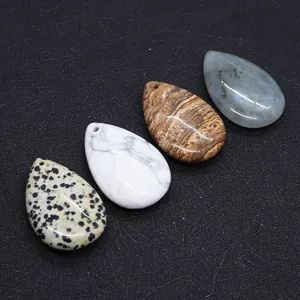 Pierres naturelles polies en forme de goutte aux textures variées pour bijoux DIY