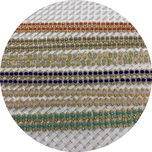 Chaînes de perles en pierre naturelle facettée multicolore avec base dorée pour bijoux DIY