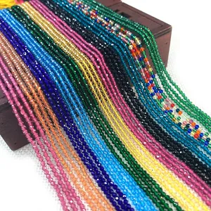 Facettierte 2mm-3mm Naturstein-Kristallperlen in vielen Farben für DIY-Schmuckherstellung