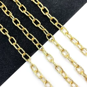 Copper Oval Twist Chain Roll Gold Plated Jewelry Making DIY Craft Accessories For Necklace Bracelet Making Finding