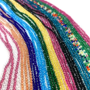 Facettierte 2mm Naturkristall-Steinperlen in bunten Farben für DIY Schmuckherstellung