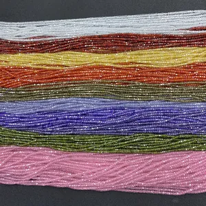 Perle rondelle sfaccettate in pietra naturale 2x3mm in vari colori per gioielli fai da te