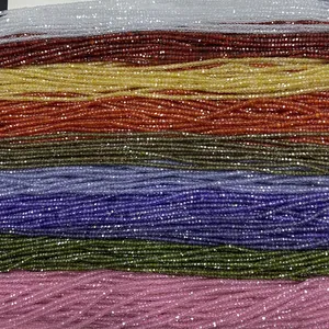 Perline distanziatrici sfaccettate in pietra naturale e zircone in colori per gioielli DIY