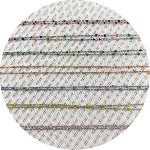 Catene in acciaio inossidabile colorate con perline per creazione gioielli fai da te