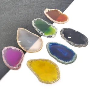 Natuurlijke Agaat Schijf Hanger Onregelmatige Druzy Geode Steen Met Geboord Gat Voor DIY Sieraden Maken Ketting Alleen Hanger Zonder Ketting