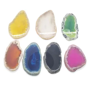 Set van 7 onregelmatige natuurlijke agaat hangers in diverse kleuren voor DIY-sieraden
