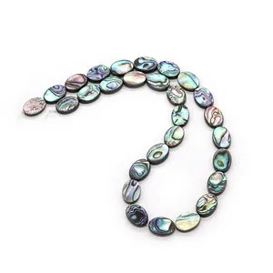 Natürliche schillernde Abalone-Muschel Perlen in Ovalform für DIY-Schmuck und Ketten