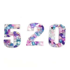 Perline numeri 520 in resina con pietre colorate per accessori gioielli DIY e collane