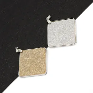 Pendentif Losange en Coquillage Naturel Grand Charm Carré Avec Bordure Métallique Pour Collier DIY Fabrication de Bijoux Pendentif Seul