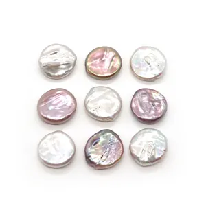 Perlas barrocas naturales de agua dulce en púrpura y blanco para creación de joyas DIY
