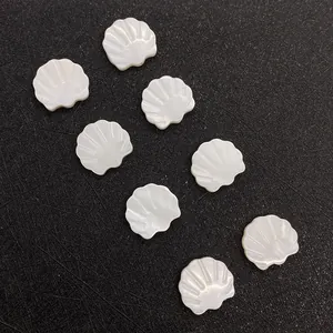 Set van 8 witte schelpkralen 11x15mm in natuurlijk parelmoer voor DIY sieraden maken