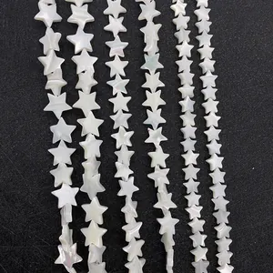Natürliche weiße Perlmuttperlen in Sternform für die DIY-Schmuckherstellung