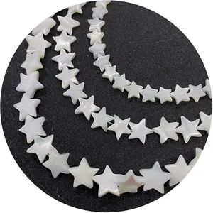 Sternförmige natürliche weiße Muschelperlen für DIY-Schmuck mit schillerndem Glanz