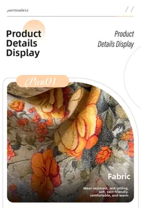 Detailed macro view of butterfly floral pashmina fabric showing anti-pilling knit texture
