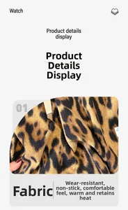 Close-up of leopard print scarf fabric showing soft texture and warm knit detail