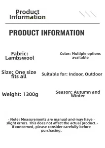 Spécifications du poncho d'hiver : tissu en laine d'agneau, poids 1300g, taille unique