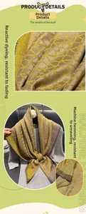Macro detail of silk scarf showing metallic gold threads and neat machine-rolled edges