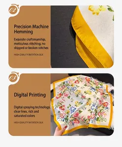 Dettagli di un foulard in seta di alta qualità con stampa floreale e bordi arrotolati