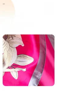 Detailed close-up of premium floral silk fabric with precision hem and refined stitching