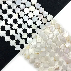 Natural White Shell Flower Loose Beads Clover Plum Blossom Shape For DIY Jewelry Making Necklaces Bracelets 6mm 8mm 10mm 12mm