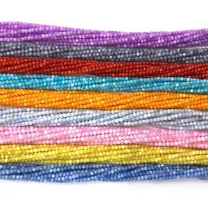 Mehrfarbige 4mm Katzenaugenperlen horizontal aufgereiht für DIY-Schmuckherstellung