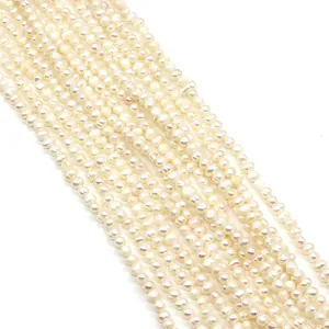 Macro shot of natural white freshwater pearls for DIY jewelry making and bead strings