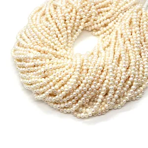 Natural freshwater pearl strands in creamy white for DIY jewelry making accessories