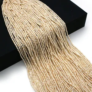 Natur-Süßwasserperlen-Stränge 2-3mm in Cremeweiß für DIY-Schmuckherstellung
