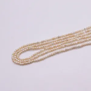 Natürliche 1,5-3mm weiße Süßwasser-Barockperlen für DIY Schmuckherstellung