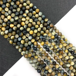 Natural Tiger Eye Stone Round Loose Beads 8mm Polished Gemstone Spacer Beads For DIY Jewelry Making Bracelet Necklace