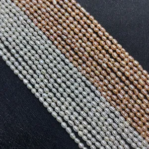 Natural freshwater rice pearls in white and champagne for DIY jewelry making