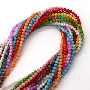 Gepolijste natuurlijke zoetwaterschelpkralen van 2mm-4mm in regenboogkleuren voor DIY sieraden