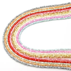 Colorful 2x4mm natural sea shell flat beads strand for DIY jewelry making accessories