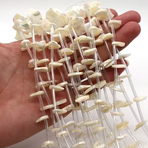 Perles en nacre blanche naturelle en forme de coquillage pour la création de bijoux DIY