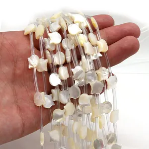 Perles chat en nacre naturelle blanche pour la création de bijoux et bracelets DIY