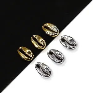 Electroplated Natural Shell Loose Beads Polished Conch Cowrie Shells For DIY Necklace Bracelet Jewelry Making Marine Style Accessories