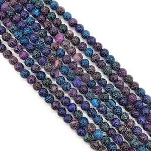 Detailweergave van kleurrijke drakenader agaat ronde kralen voor DIY sieraden