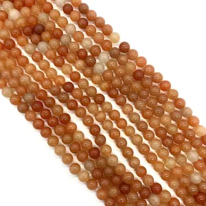 Natural round aventurine quartz loose beads for DIY jewelry making and bracelets
