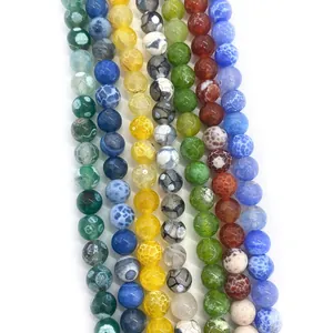Natuurlijke vuurdraakaderagaatkralen in diverse kleuren voor het maken van DIY sieraden