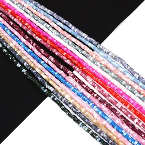 Cuentas Espaciadoras de Cilindro de Concha Natural de Nácar Pulidas Cuentas Sueltas para Hacer Joyas DIY Collar Pulsera