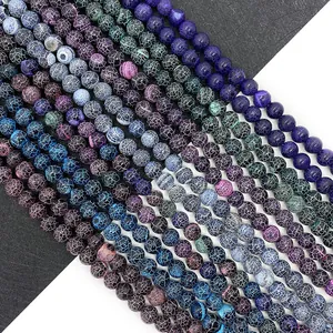 Natuurlijke Drakenader Agaat Losse Kralen Ronde Crackle Steen Voor DIY Sieraden Maken Armband Ketting Handgemaakte Accessoires