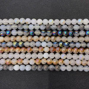 Detail van drakenader agaat kralen met iriserende coating voor DIY-sieraden maken