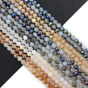 Natuursteen Drakenader Agaat Losse Kralen Ronde Bol Agaat Kralen Verguld Iriserende Agaat Voor DIY Sieraden Maken Accessoires