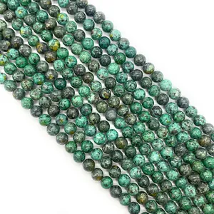 Polished 6mm-10mm round natural African pine stone beads for DIY jewelry making