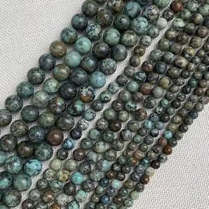 Natural African Turquoise stone beads in various sizes for DIY jewelry making